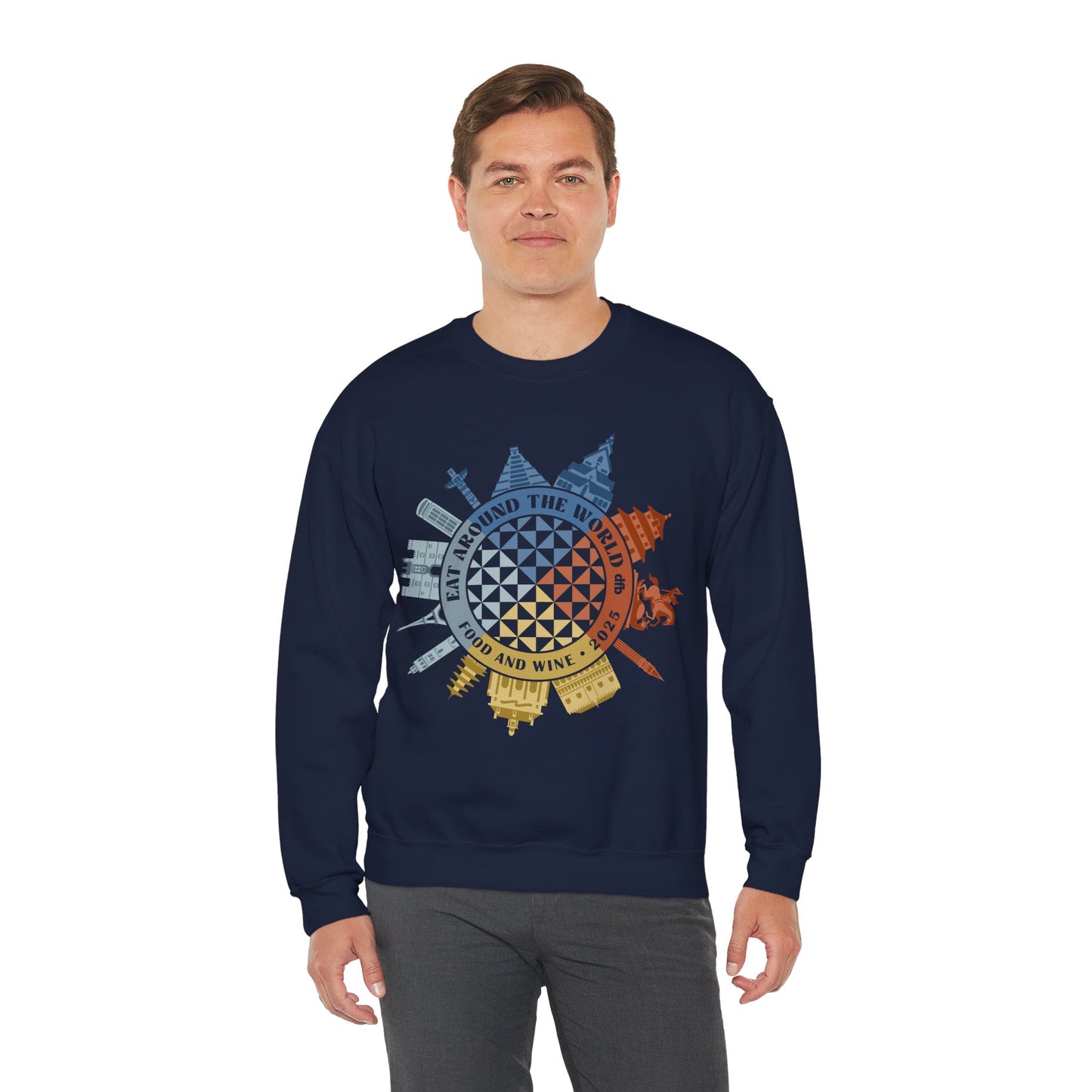 Food & Wine Compass - Adult Crewneck Sweatshirt