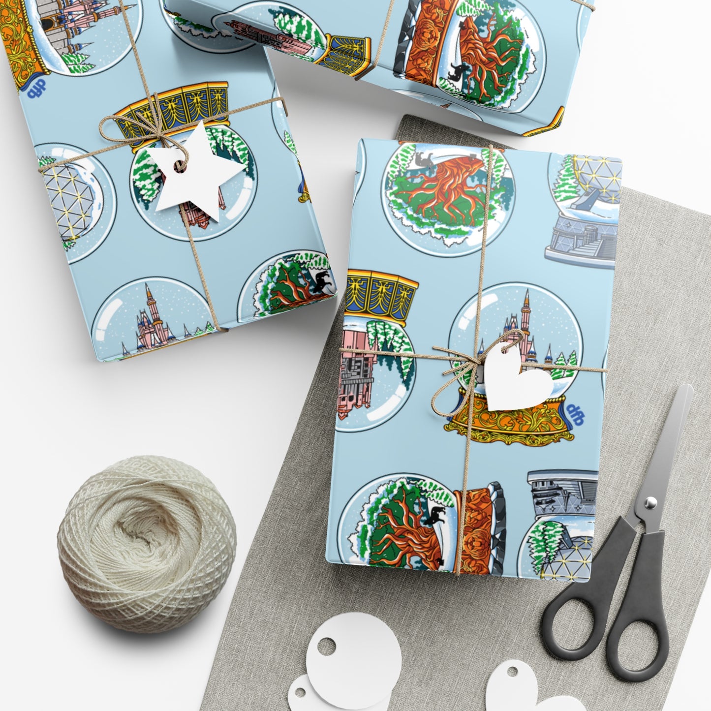 Snowglobes Park Landmarks - Gift Wrap Papers