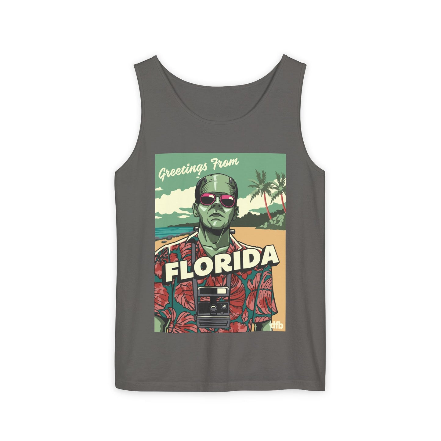 Monsters on Vacation - Unisex Garment-Dyed Tank Top