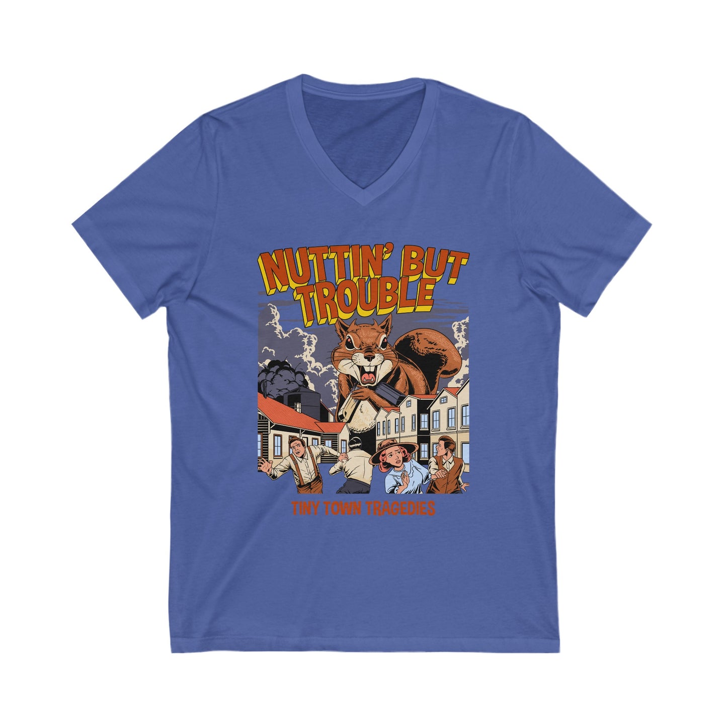 Nuttin But Trouble, Tiny Town Tragedies - Short Sleeve V-Neck Tee