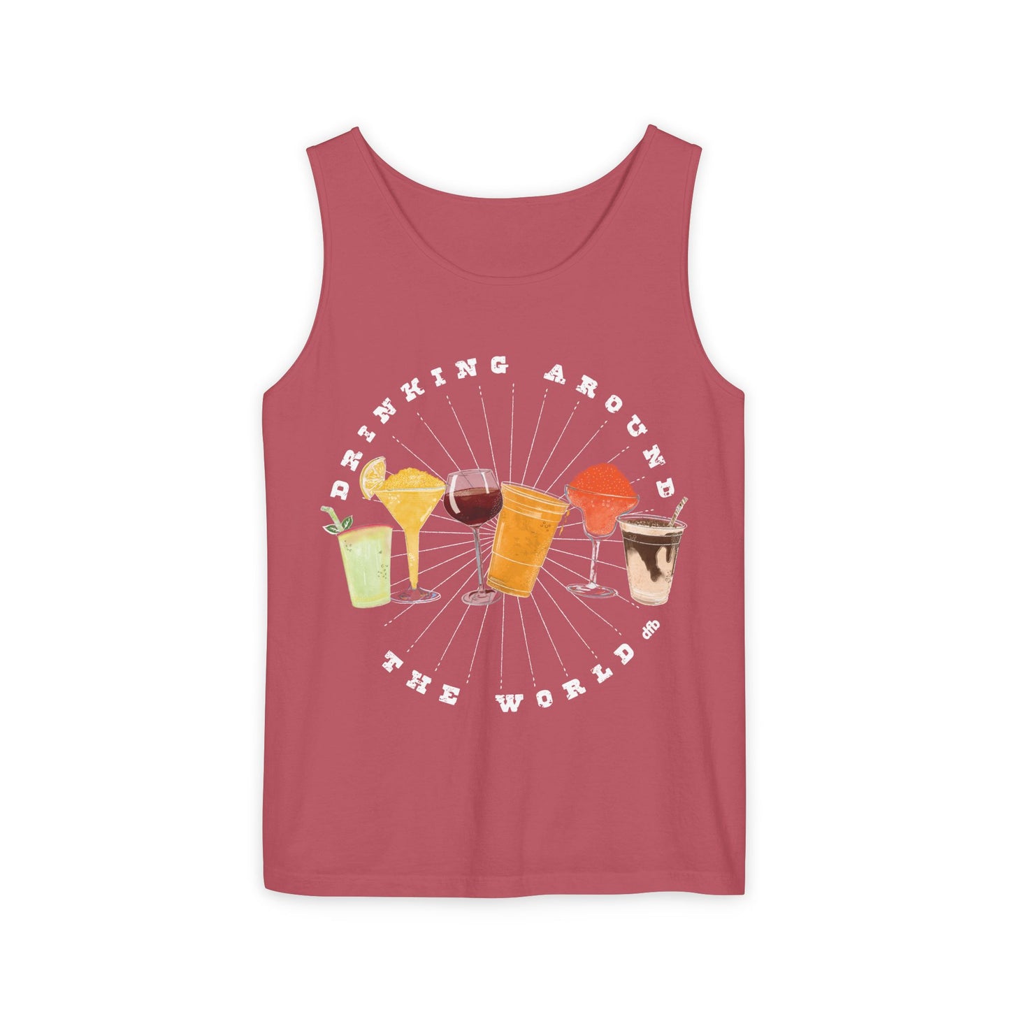 Drinking Around the World - Unisex Garment-Dyed Tank Top
