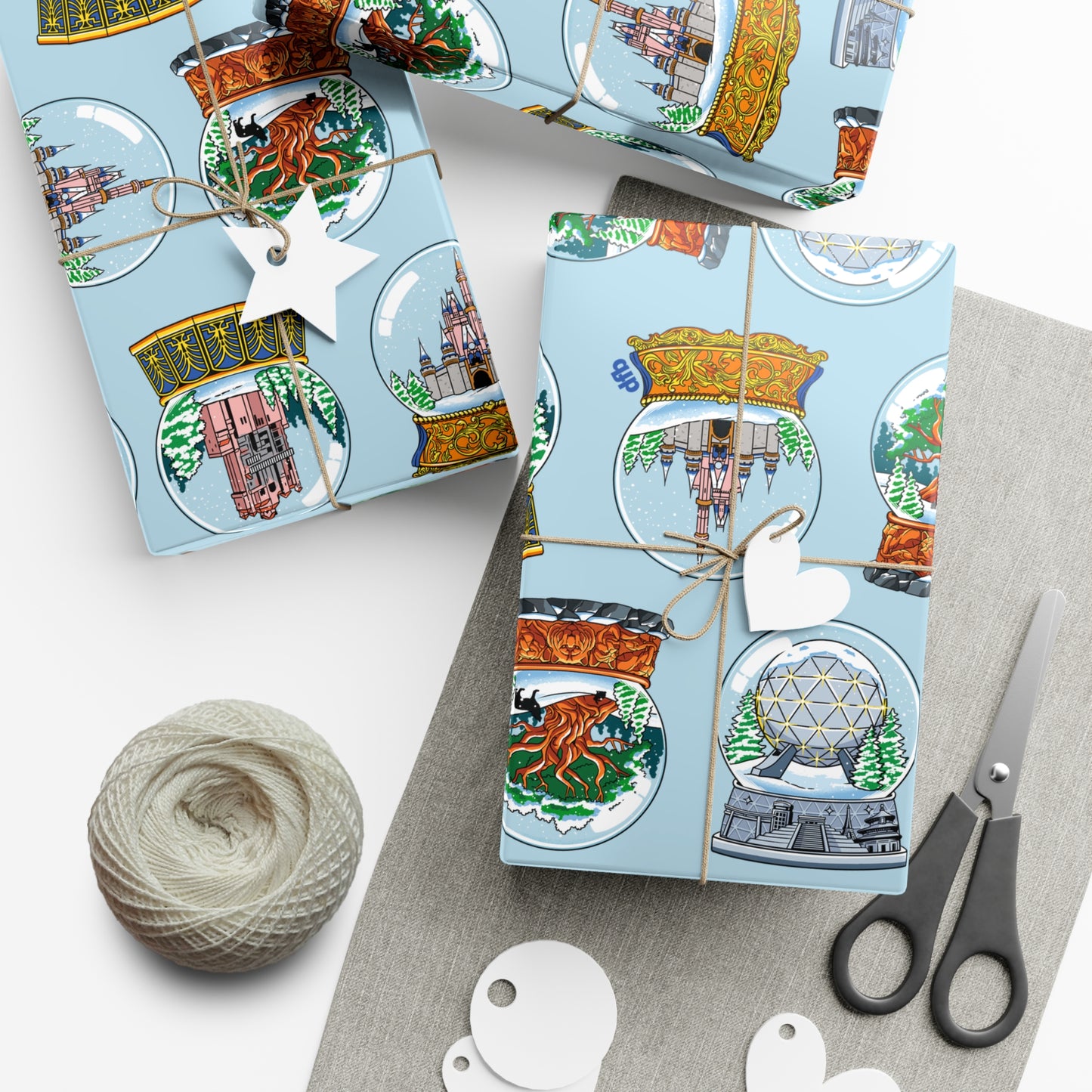 Snowglobes Park Landmarks - Gift Wrap Papers