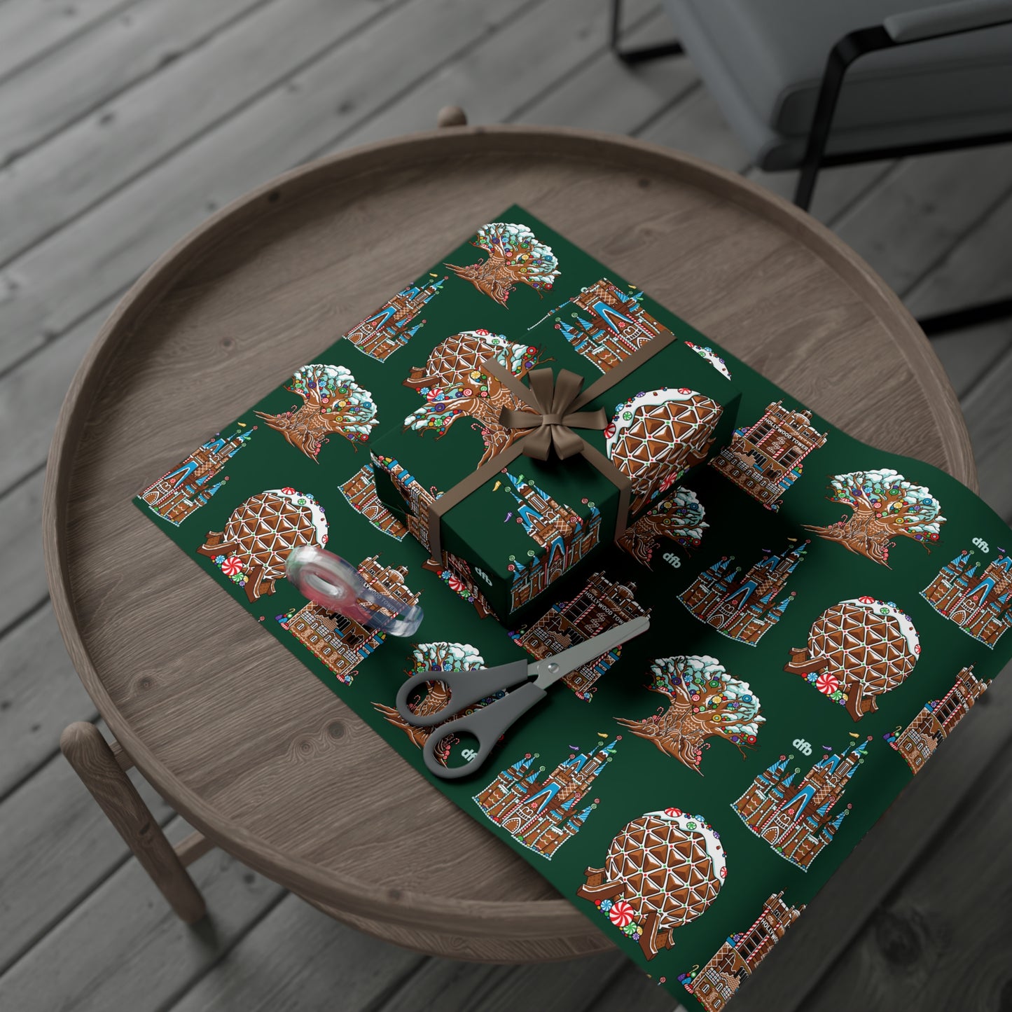 Gingerbread Park Landmarks - Gift Wrap Papers