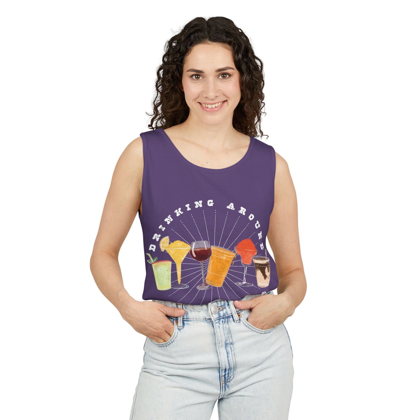 Drinking Around the World - Unisex Garment-Dyed Tank Top