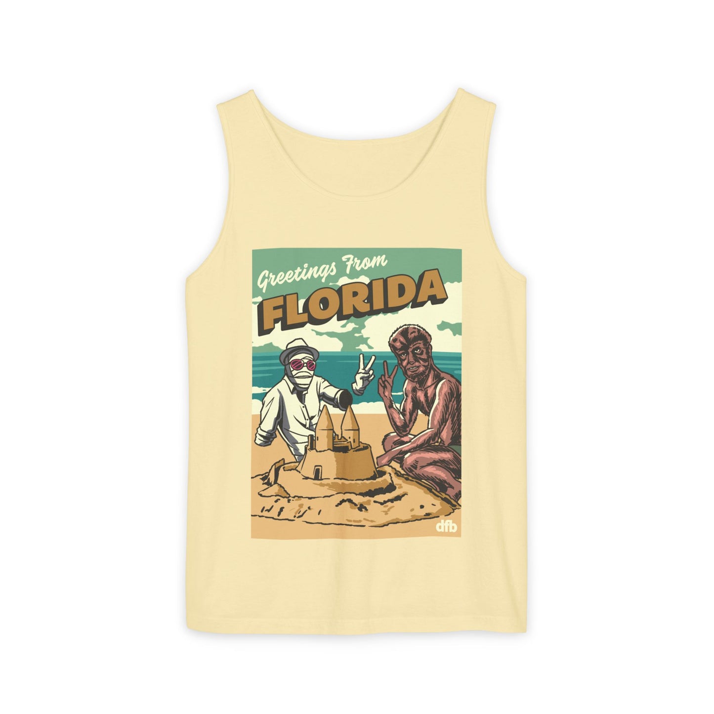 Monsters on Vacation - Unisex Garment-Dyed Tank Top