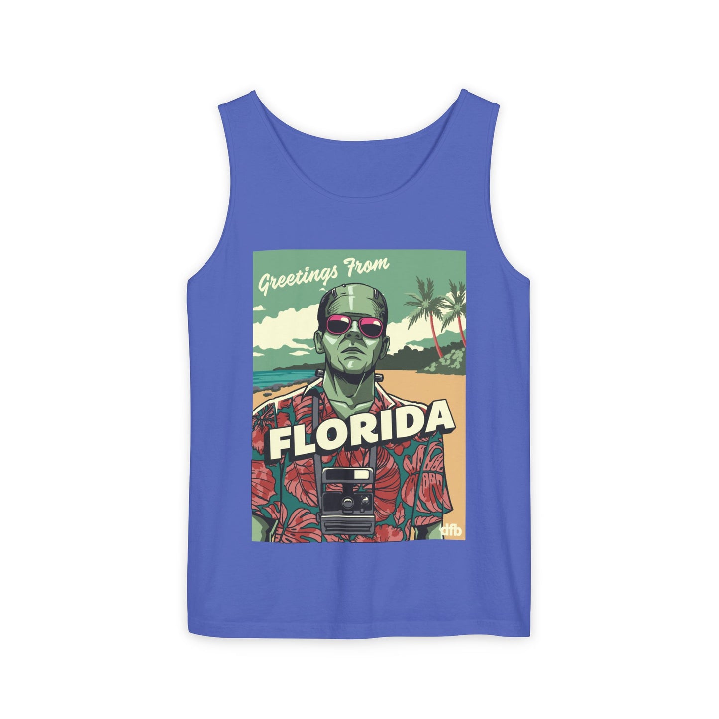 Monsters on Vacation - Unisex Garment-Dyed Tank Top