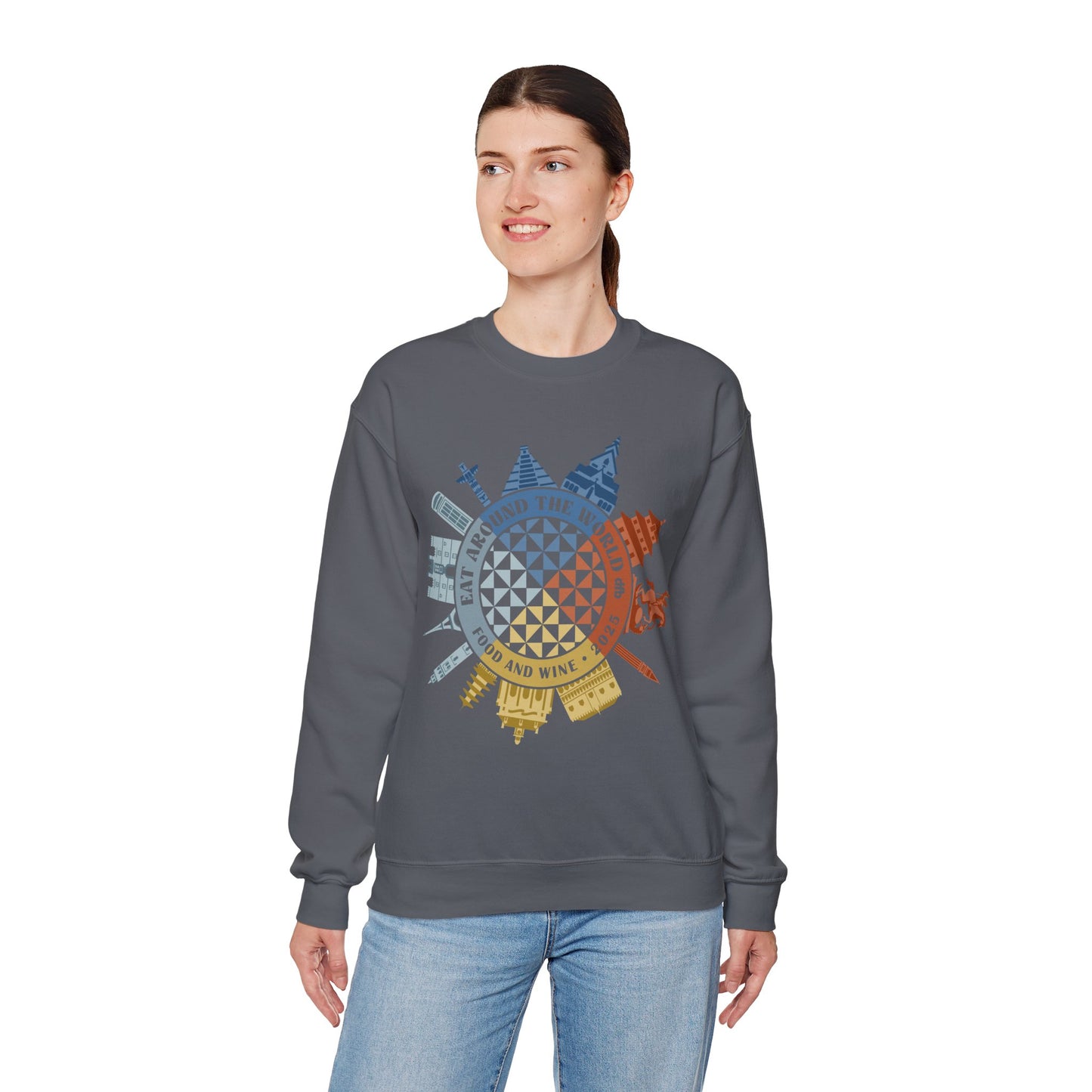 Food & Wine Compass - Adult Crewneck Sweatshirt