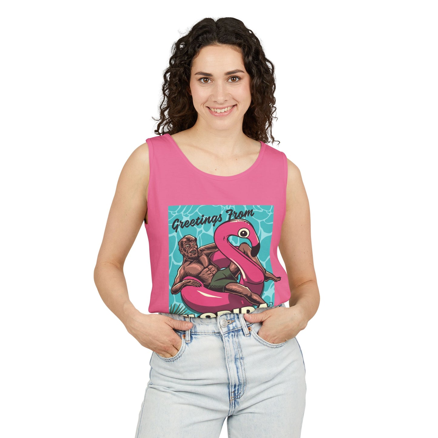 Monsters on Vacation - Unisex Garment-Dyed Tank Top