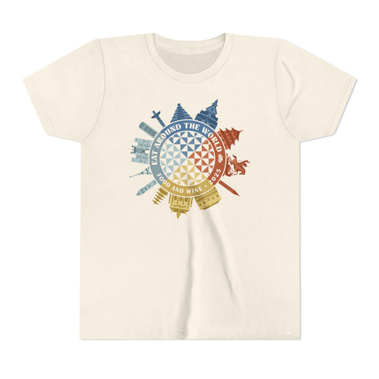 Food & Wine Compass -  Kid's Short Sleeve Tee Shirt