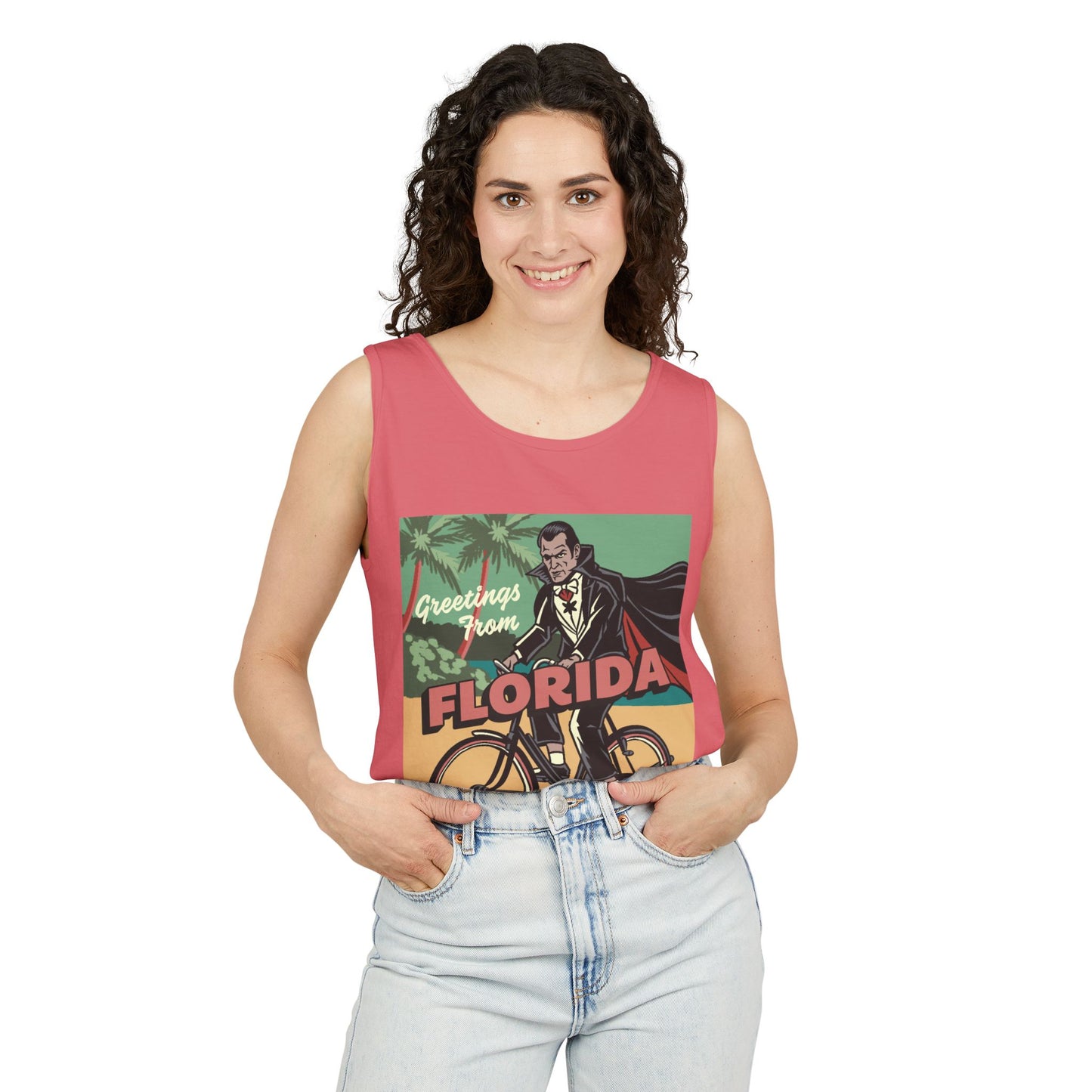 Monsters on Vacation - Unisex Garment-Dyed Tank Top