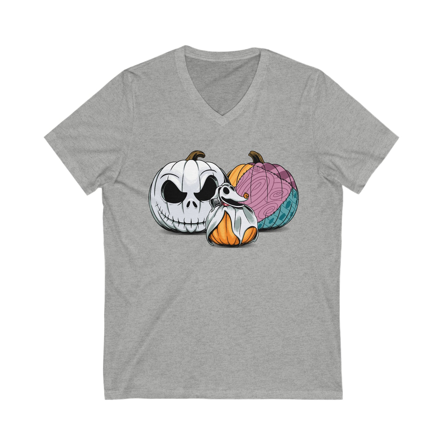 This Is Halloween Pumpkin Trio - Adult Unisex V-neck Tee