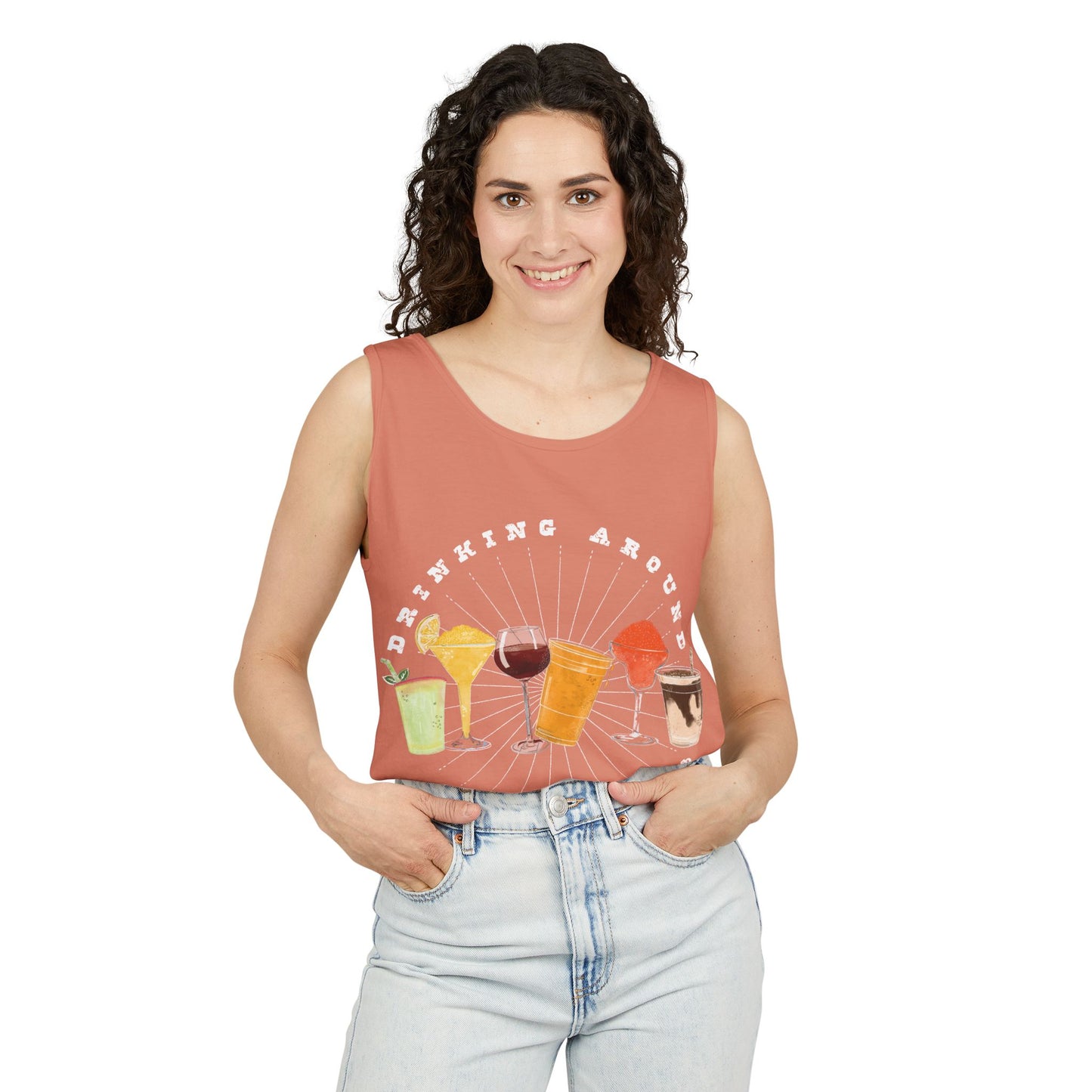 Drinking Around the World - Unisex Garment-Dyed Tank Top