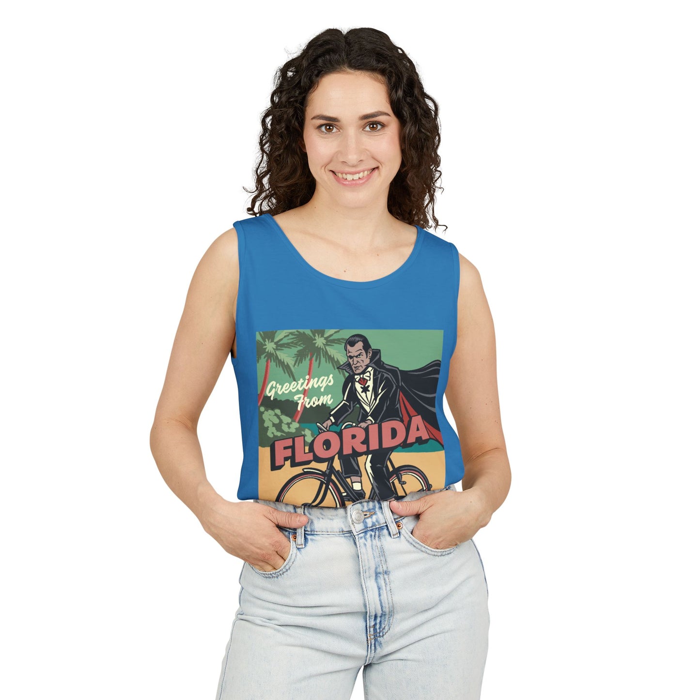 Monsters on Vacation - Unisex Garment-Dyed Tank Top
