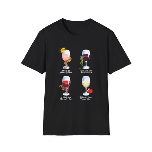 Disney Princess Wine Glasses - Adult Unisex TShirt
