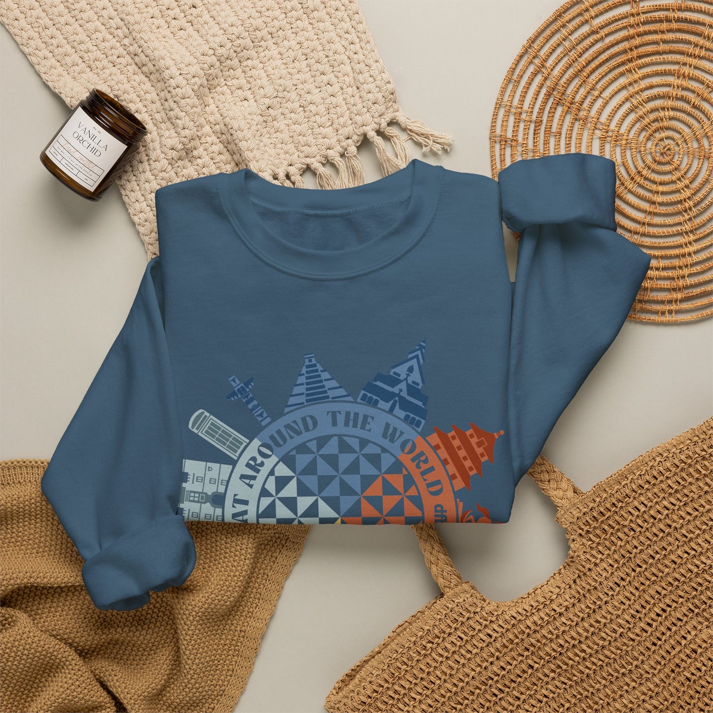 Food & Wine Compass - Adult Crewneck Sweatshirt