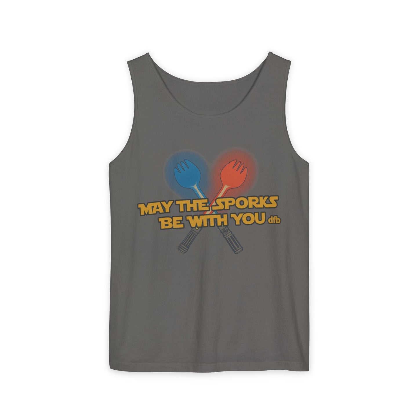 May the Sporks Be With You - Unisex Garment-Dyed Tank Top