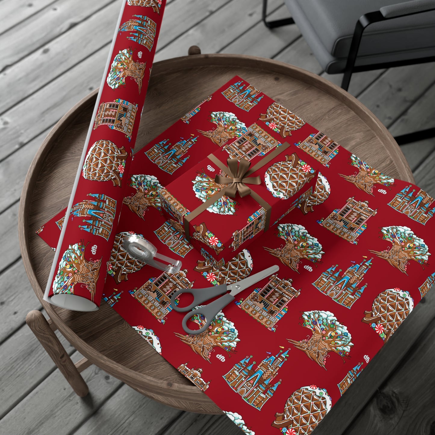 Gingerbread Park Landmarks - Gift Wrap Papers