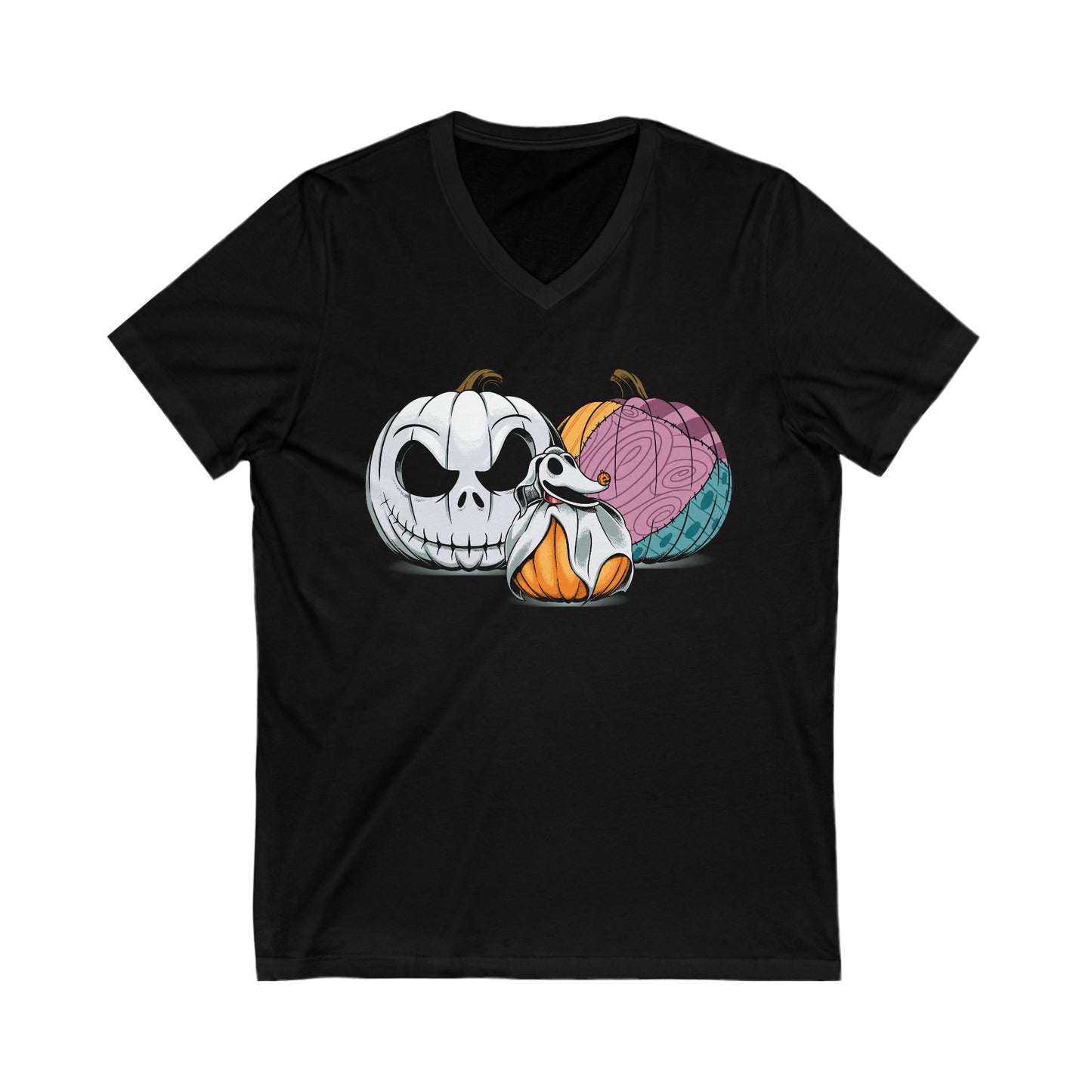 This Is Halloween Pumpkin Trio - Adult Unisex V-neck Tee