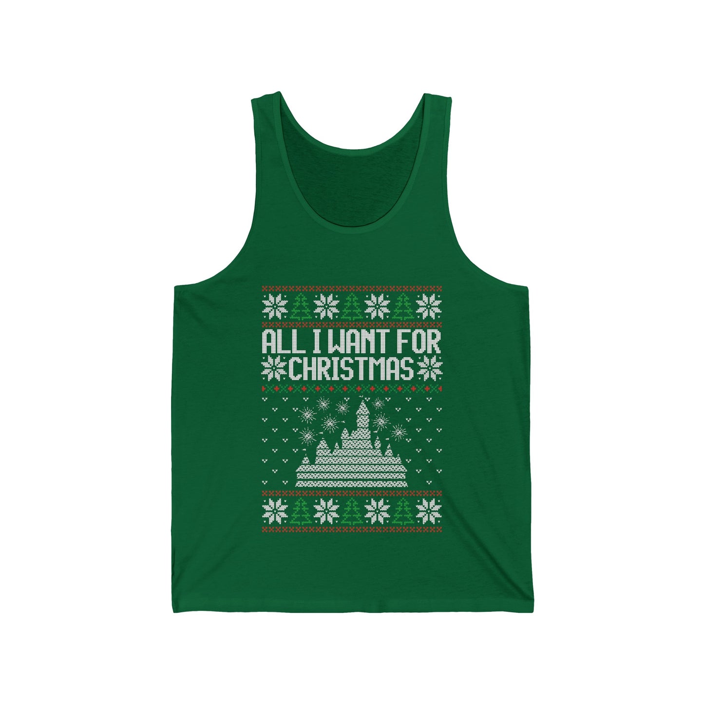 All I Want for Christmas Ugly Sweater Disneyland Unisex Tank Top