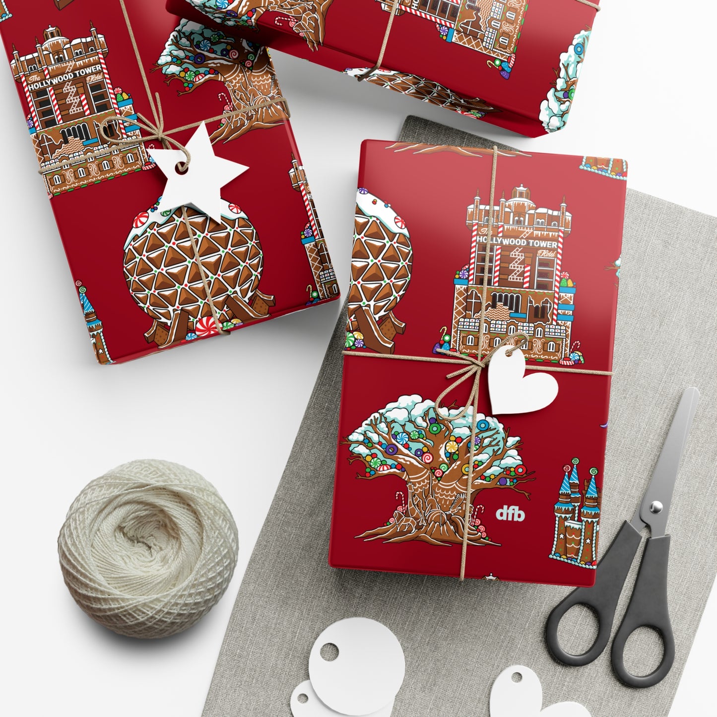 Gingerbread Park Landmarks - Gift Wrap Papers