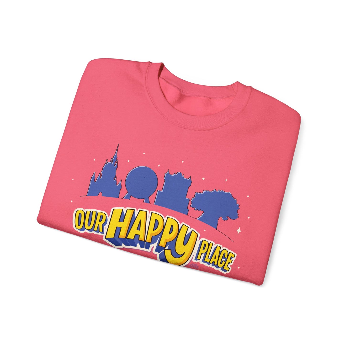 Our Happy Place 2025 - Family Matching Tee - Adult Crewneck Sweatshirt