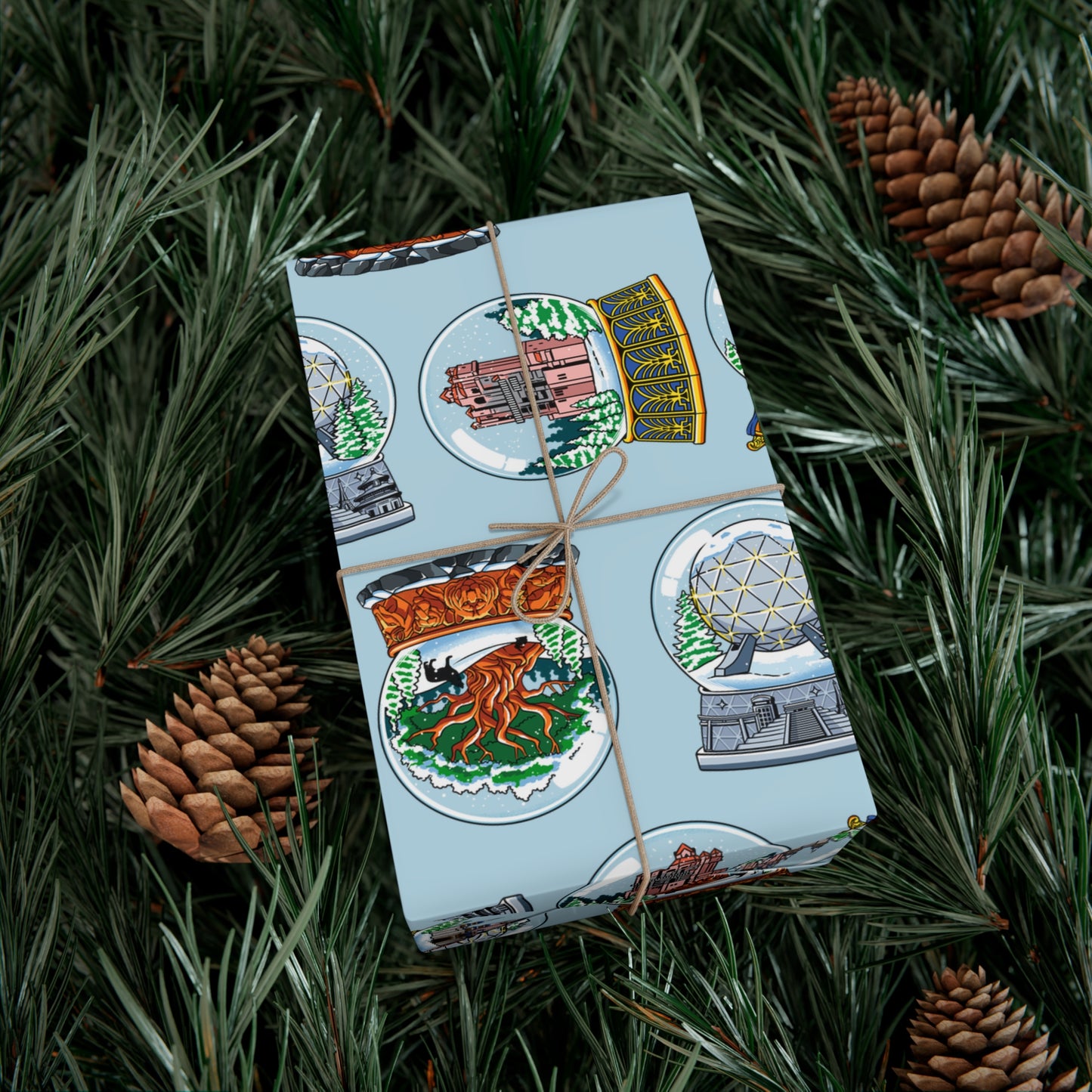 Snowglobes Park Landmarks - Gift Wrap Papers