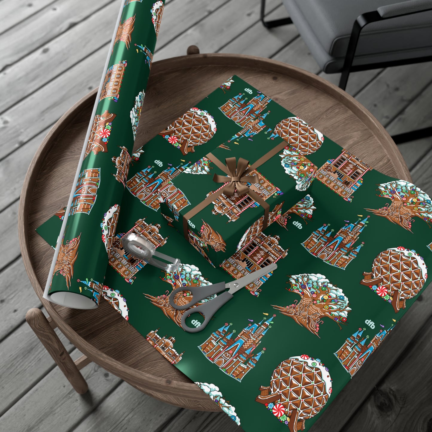 Gingerbread Park Landmarks - Gift Wrap Papers