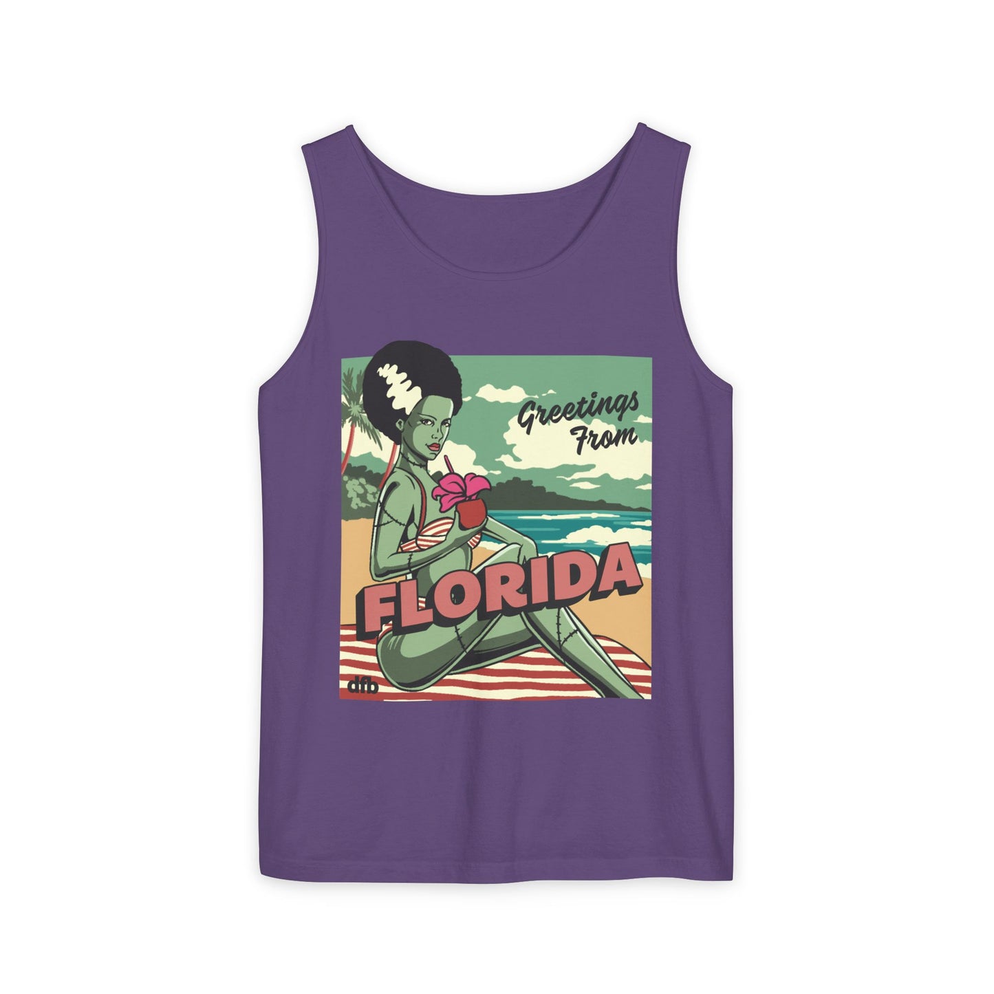 Monsters on Vacation - Unisex Garment-Dyed Tank Top