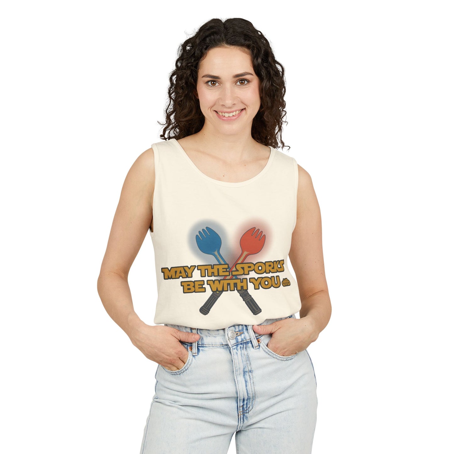 May the Sporks Be With You - Unisex Garment-Dyed Tank Top