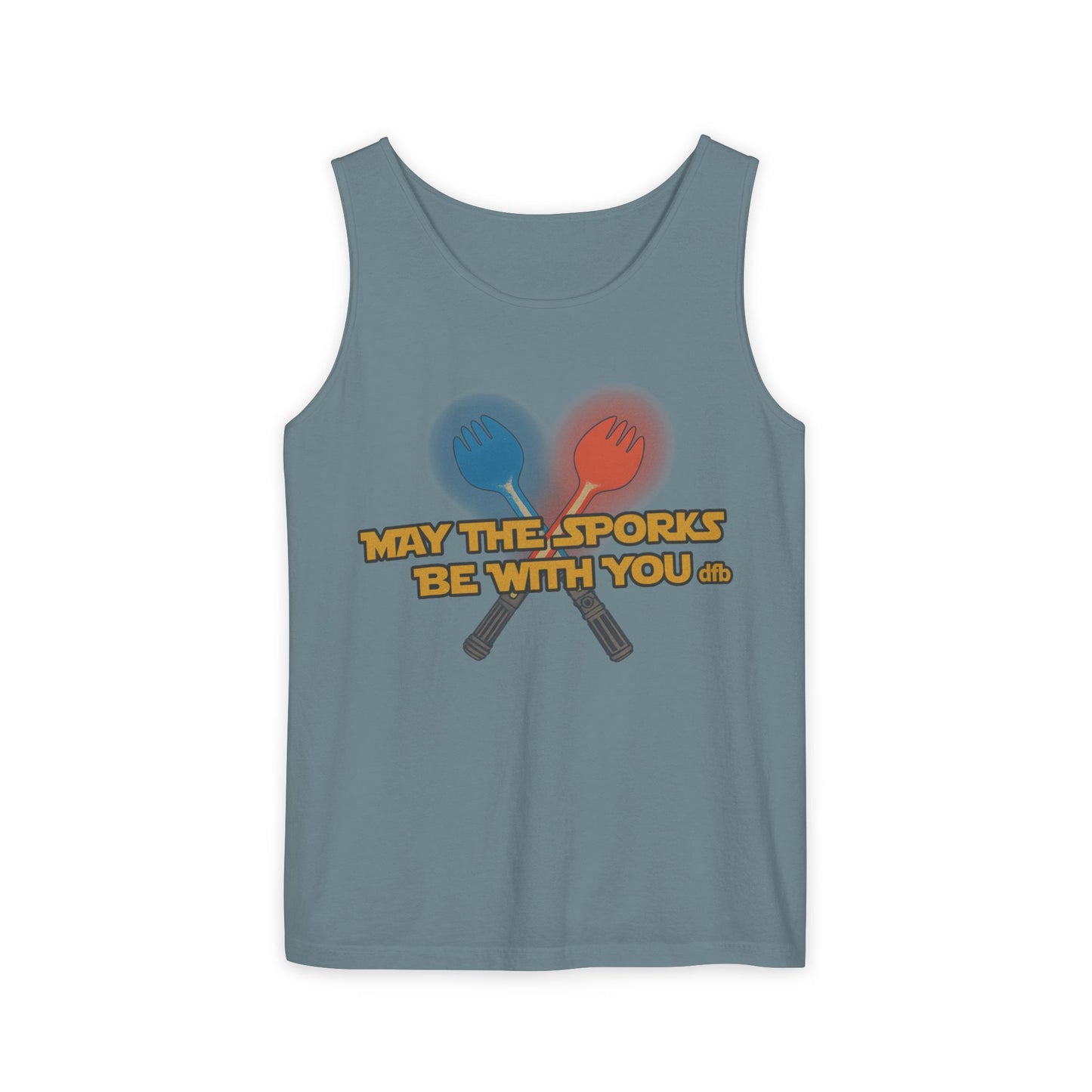 May the Sporks Be With You - Unisex Garment-Dyed Tank Top