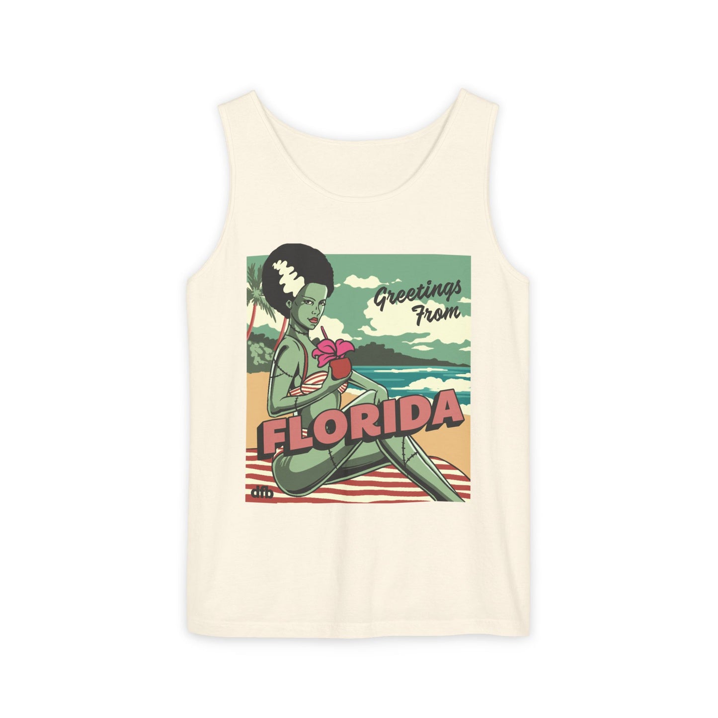 Monsters on Vacation - Unisex Garment-Dyed Tank Top