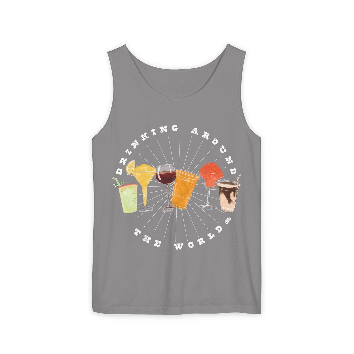 Drinking Around the World - Unisex Garment-Dyed Tank Top