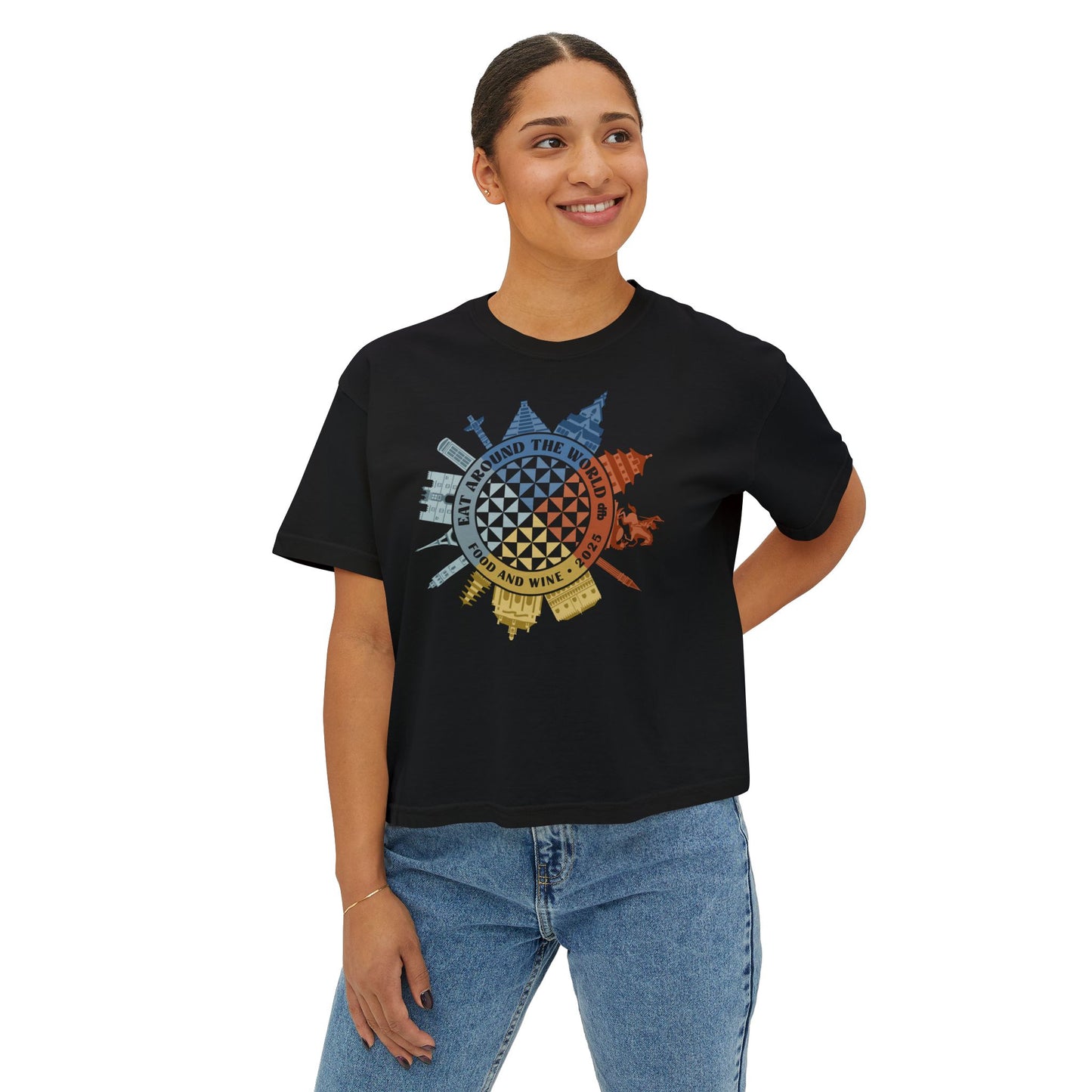 Food & Wine Compass  - Women's Boxy Tee