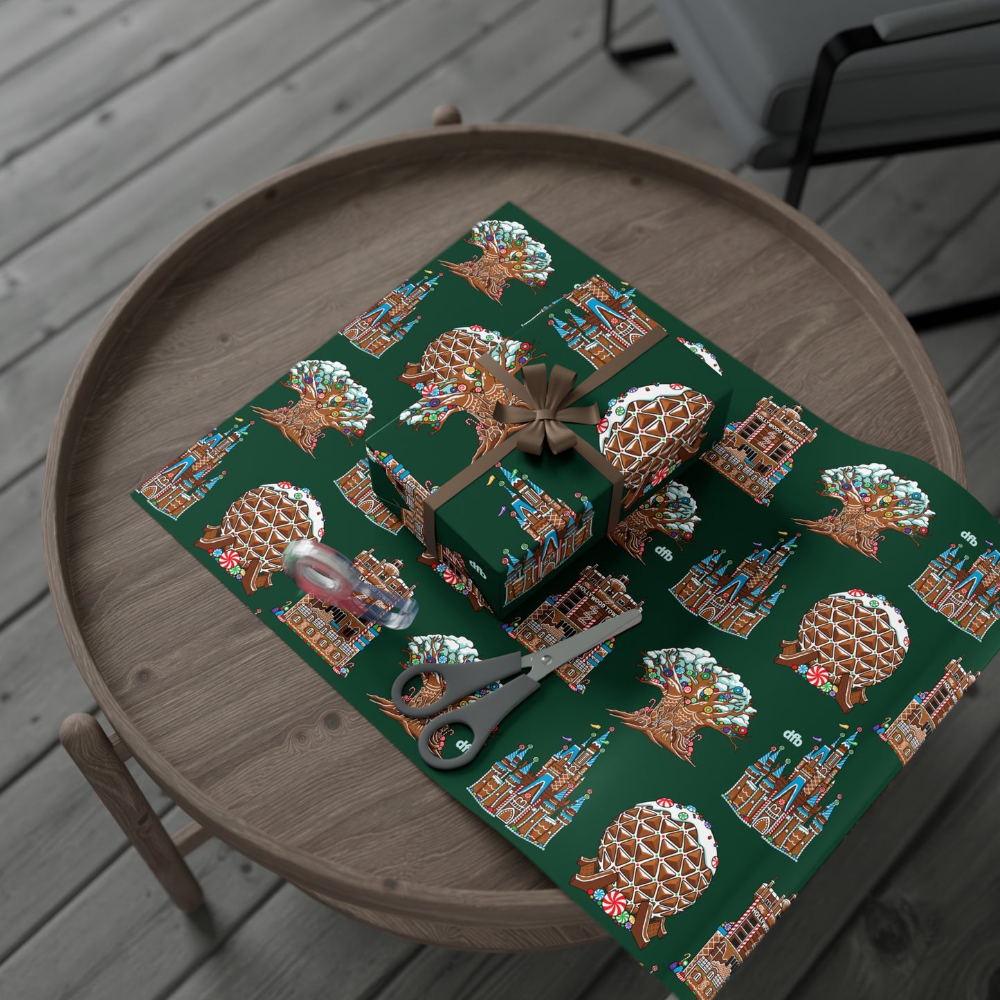 Gingerbread Park Landmarks - Gift Wrap Papers