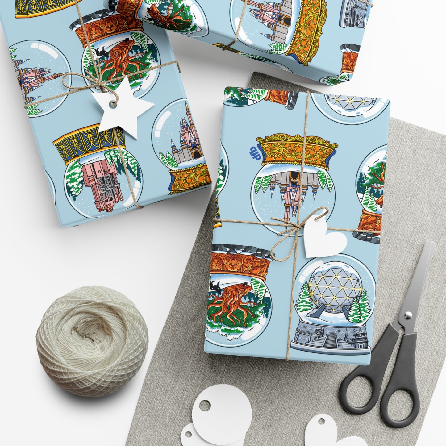 Snowglobes Park Landmarks - Gift Wrap Papers