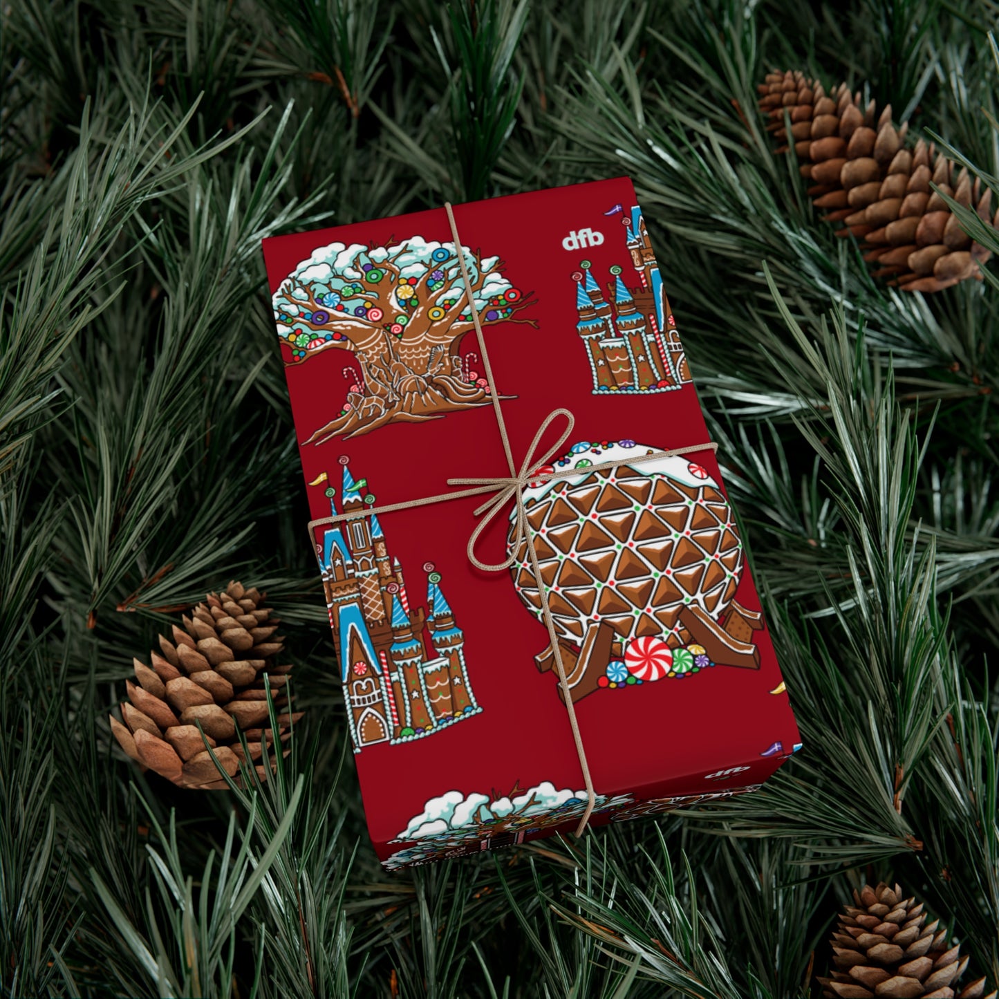 Gingerbread Park Landmarks - Gift Wrap Papers