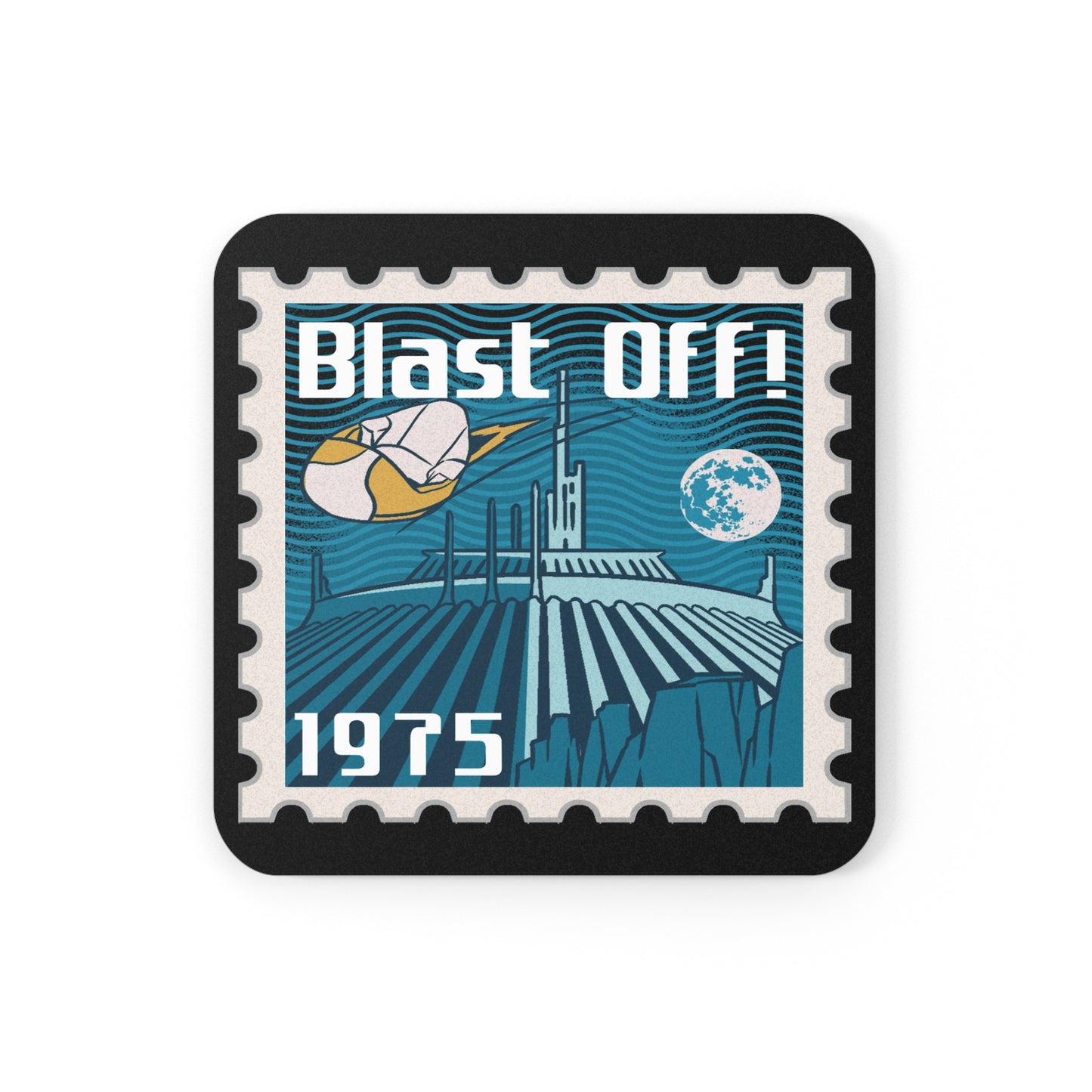 Magic Kingdom Vintage Stamps - Cork Back Coaster