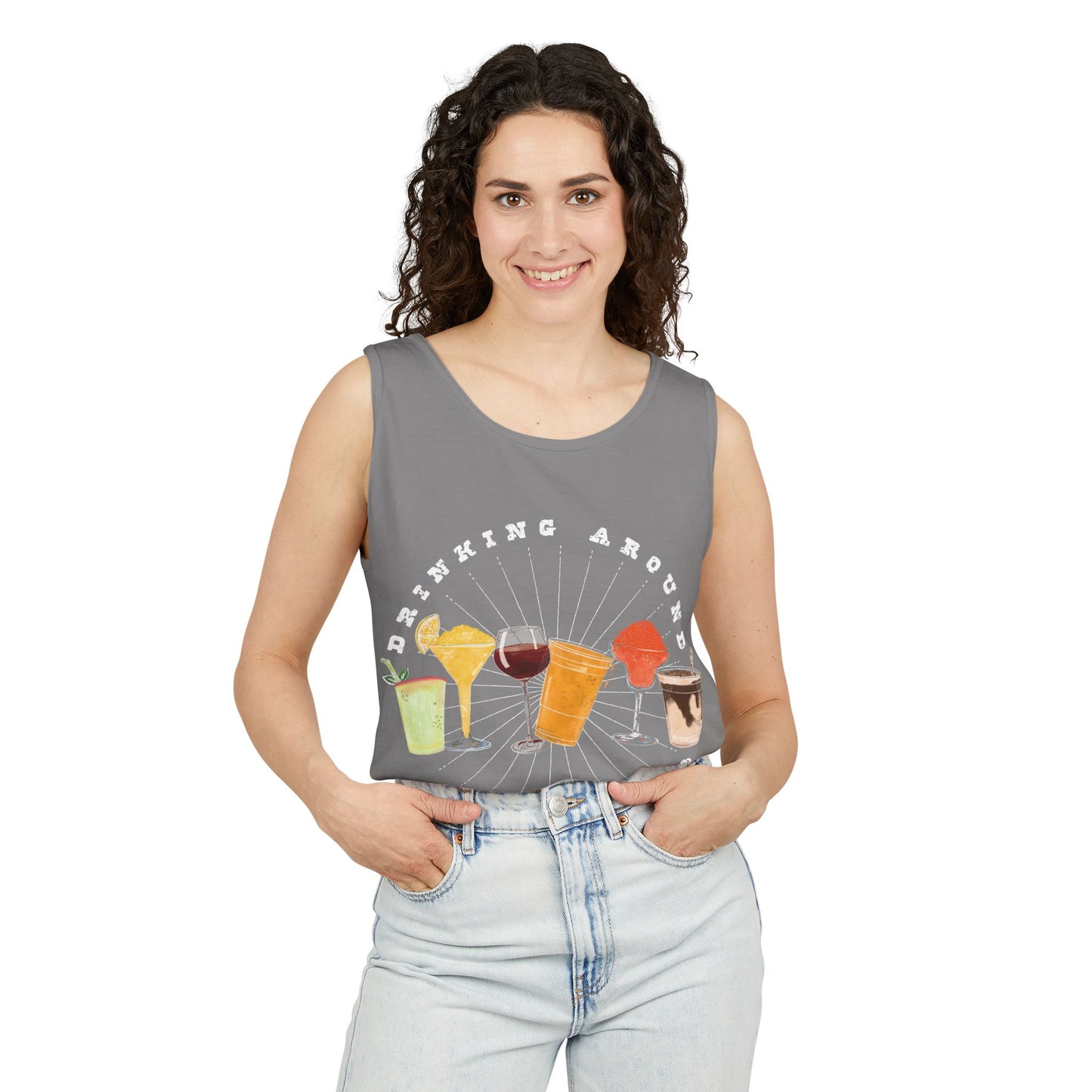 Drinking Around the World - Unisex Garment-Dyed Tank Top