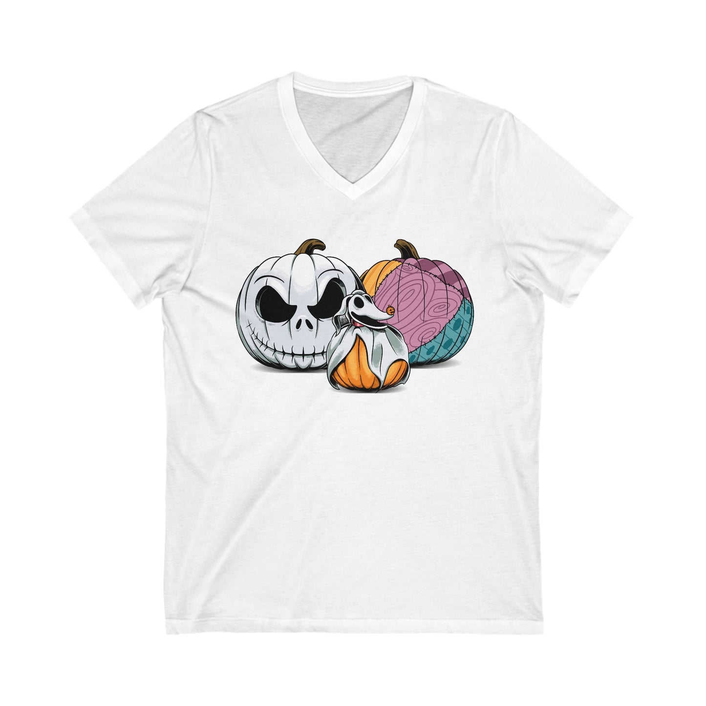 This Is Halloween Pumpkin Trio - Adult Unisex V-neck Tee