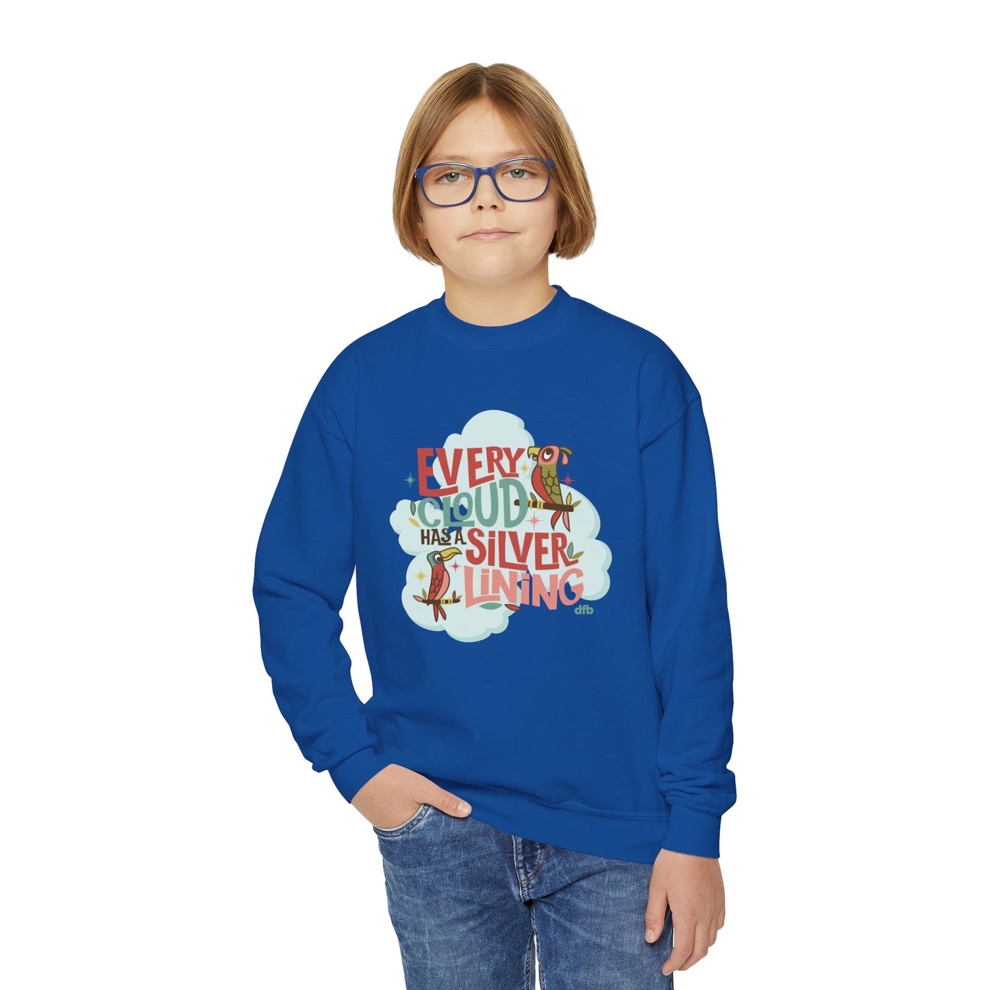 Every Cloud Has a Silver Lining- Youth Crewneck Sweatshirt