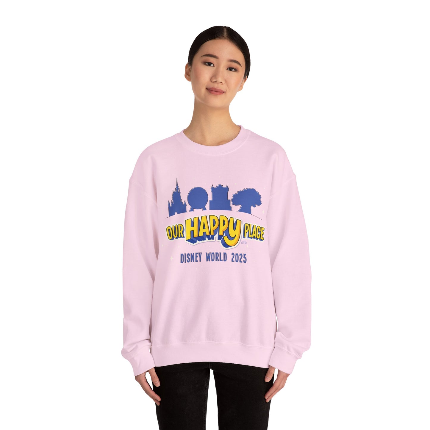 Our Happy Place 2025 - Family Matching Tee - Adult Crewneck Sweatshirt