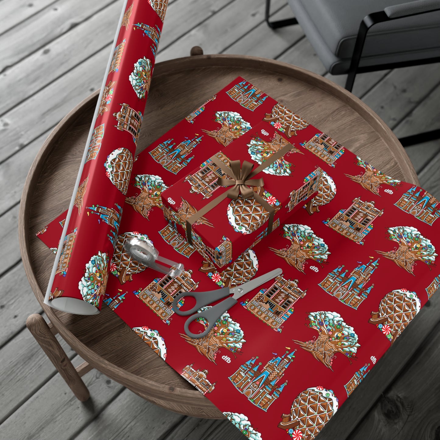 Gingerbread Park Landmarks - Gift Wrap Papers