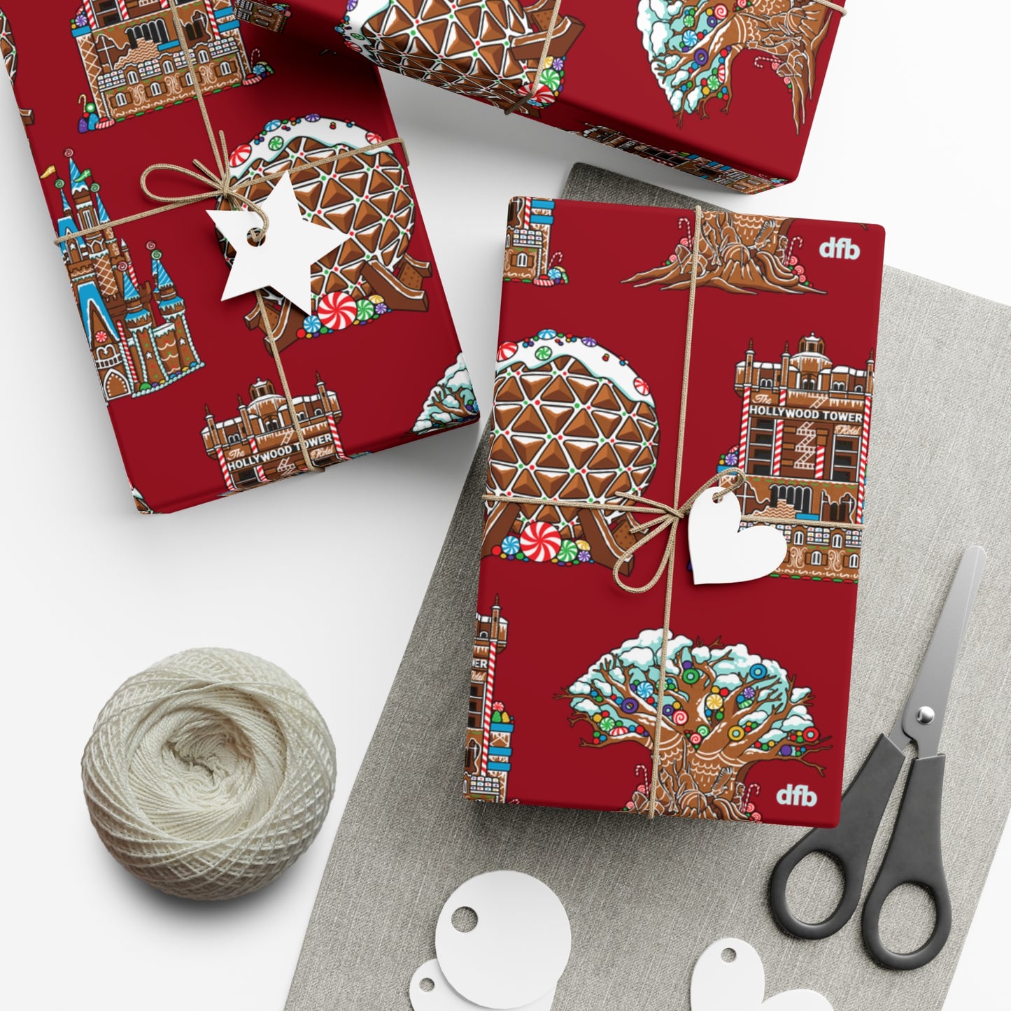 Gingerbread Park Landmarks - Gift Wrap Papers