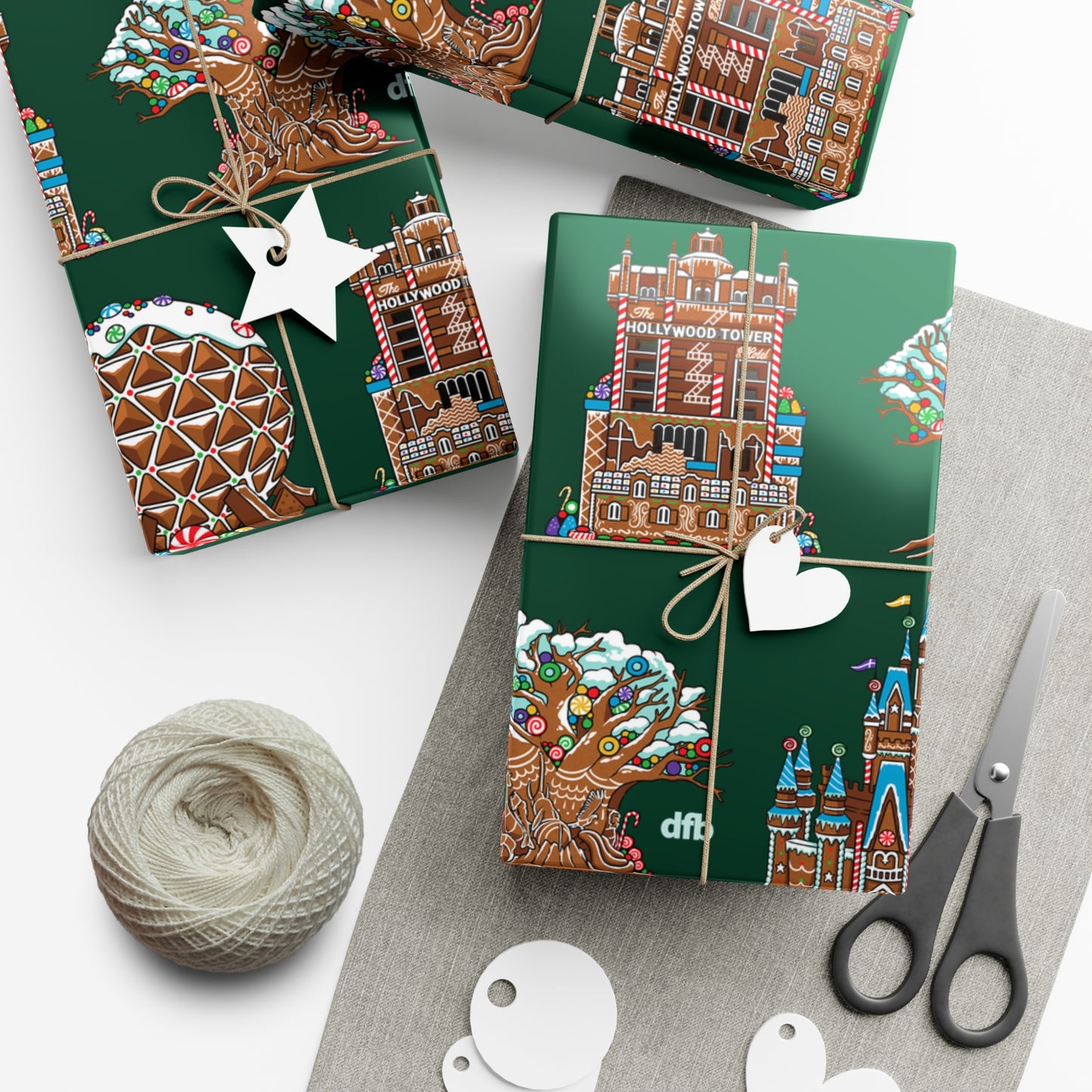Gingerbread Park Landmarks - Gift Wrap Papers