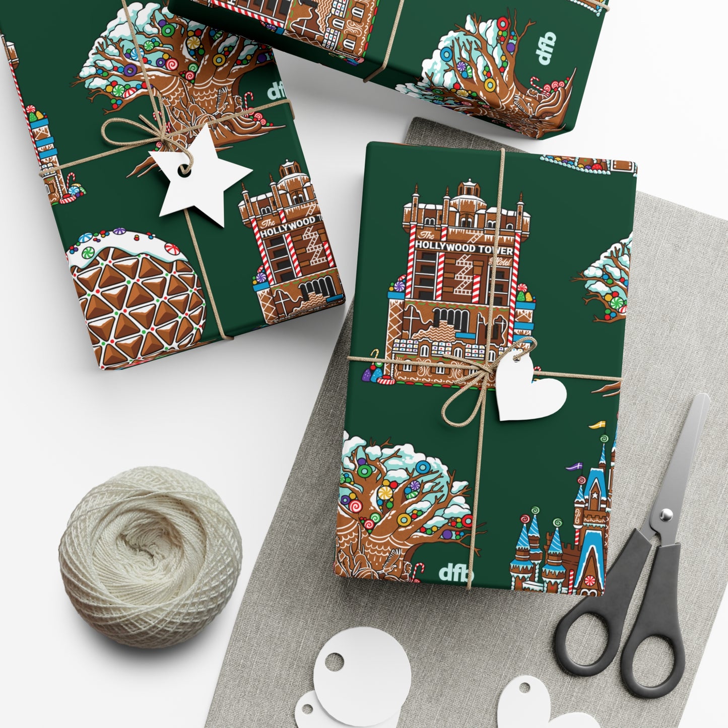 Gingerbread Park Landmarks - Gift Wrap Papers