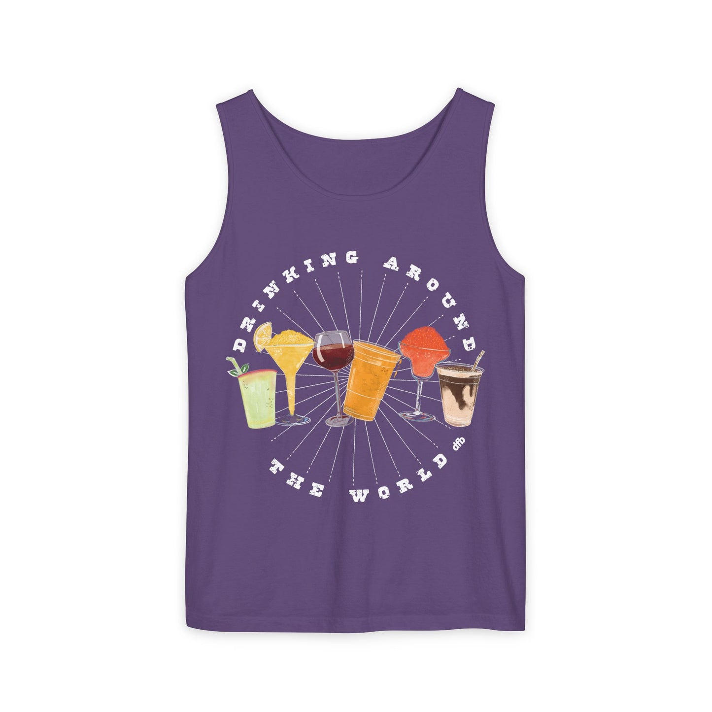 Drinking Around the World - Unisex Garment-Dyed Tank Top