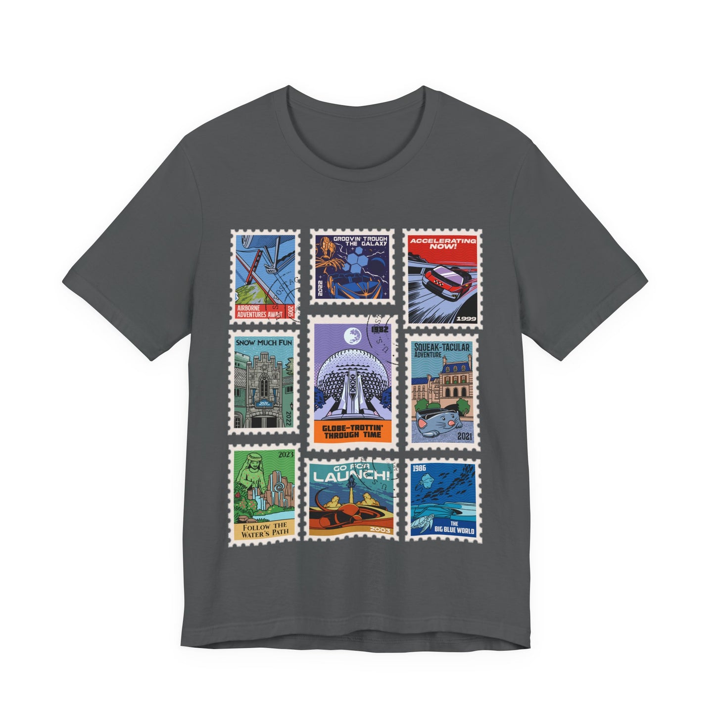 EPCOT Vintage Stamps - Adult Tee Shirt