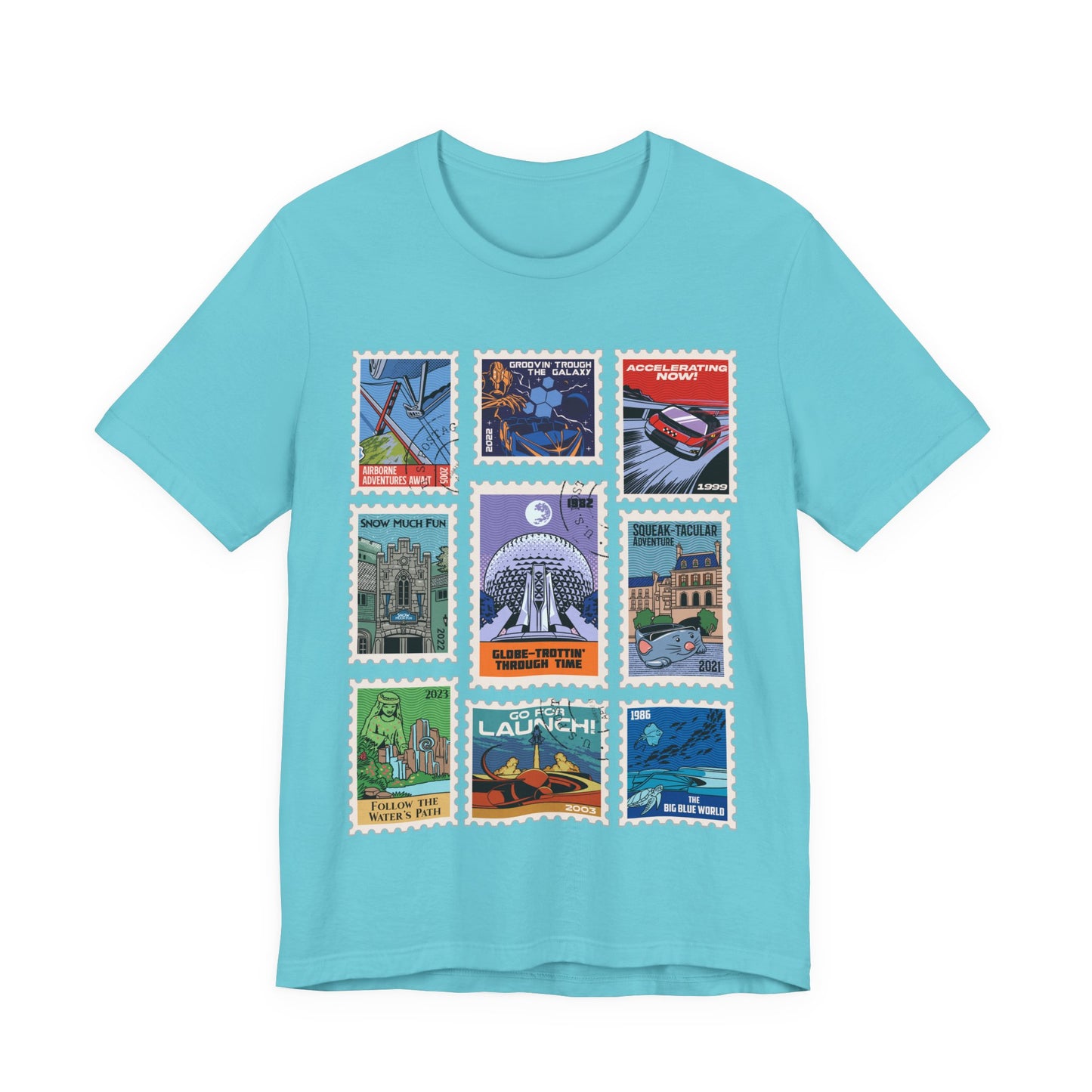 EPCOT Vintage Stamps - Adult Tee Shirt