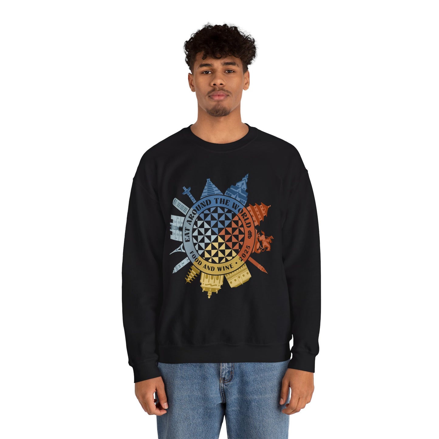 Food & Wine Compass - Adult Crewneck Sweatshirt