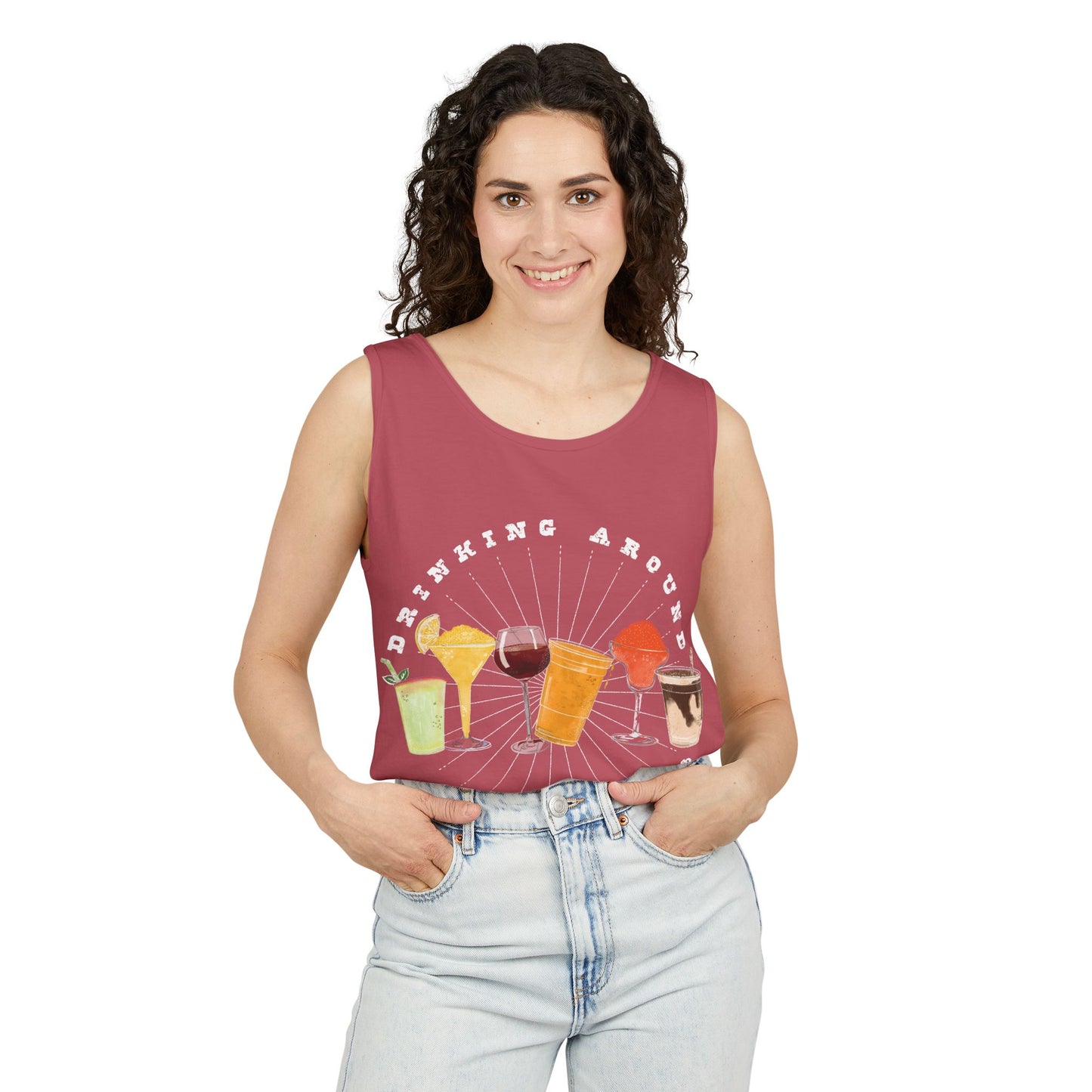 Drinking Around the World - Unisex Garment-Dyed Tank Top